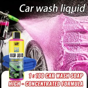 KJM High Concentration Car Wash Liquid - 100% Car Wash Soap High Foam Pink Formula Designed to Remove Grease and Dirt