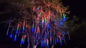Solar/Plug in Meteor Shower Rain Light 3.5M Led 8 Tube LED Falling String Indoor Christmas Light