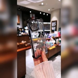 OPPO Find X8 Case OPPO Find X8 Pro Case Black Bow Shockproof Case with Camera Lens Protector Phone Case Electroplated Material