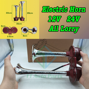 Dual Trumpet Electric Horn 12V 24V Super Loud Decibel High Frequency For Lorry Truck Heavy Duty