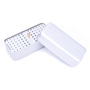 PIORPOY Dental 72 Holes Burs Holder Autoclave High/Low Speed Dentistry Endo Files Block Case Disinfection Stand Aluminium