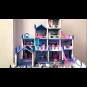 Mainan Doll House Princess Villa Castle Rumah Boneka Besar Rumah Rumahan Anak Perempuan Lengkap Perabot Rumah Dengan Lampu