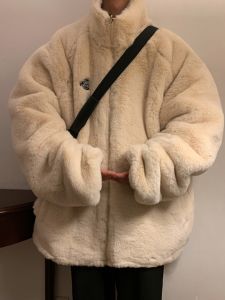 SUODUN | Rabbit Fur Two-sided Reversible Casual Loose Warm Thickened Down Jacket