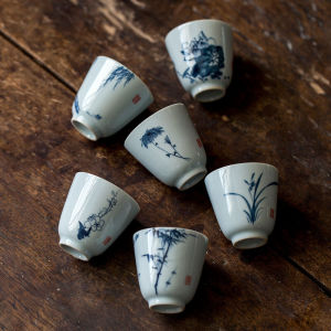 Cốc Trà Hoa Ceramic Thủ Công Trung Quốc Cốc Trà Nhỏ Cốc Trà Đơn Cốc Trà Trà Đạo Cốc Trà Gốm Sứ Thủ Công Cốc Trà Trà Đạo Cổ Điển