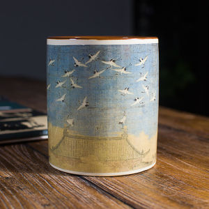 Ceramic Calligraphy Brush Holder Song Huizong Ruihe Picture Luxury Sensation Vintage Pen Stand Art And Literature Decor