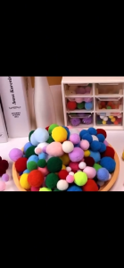 ปอมปอม ปอมปอมคละสี เนื้อกำมะหยี่ ขนาด 1cm-3cm (130ลูก/ถุง) สำหรับงาน แฮนด์เมด DIY
