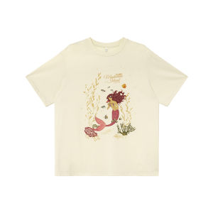 Vintage Distressed Mermaid Print Tshirt