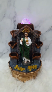 Saint Jude LED Water Fountain with Cascading Bowls