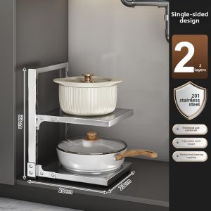 BEAUTISKY | Multifunctional Stainless Steel Kitchen Pot and Pan Rack
