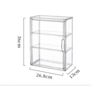1Pcs Clear Storage Box Stackable Display Organizer with Magnetic Lid Dustproof Showcase for Bags Cosmetics Collectibles Leg