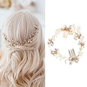 SALANGHANDA Elegant Wedding Hair Accessories Bridal Headdress Hair Vine A-H