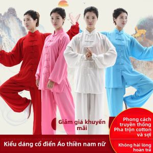 Quần Áo Thi Đấu Tai Chi Mới 2025 Của Hóng Qí Dành Cho Nam Và Nữ Quần Áo Tập Luyện Bằng Vải Lanh Lụa Quần Áo Biểu Diễn Ba Băng