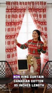 CHRISTMASS NON RING CURTAIN SOLD PER PIECE 7FT/85INCH SOLD PER PC