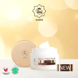 Viva Queen Multiactive White Advance Night Cream dengan Niacinamide Vitamin C dan Moisturizer Pencahayaan