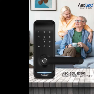 Aegloc AEG-SDL-E300 Smart Lever Door Lock With Fingerprint Pin Code Access Card & Key