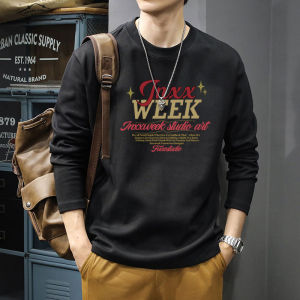 Áo Thun Cotton Dài Tay Dáng Rộng Phong Cách Mỹ Mùa Xuân Thu Thường Ngày in Hình Cổ Tròn Cho Cặp Đôi Đi Du Lịch