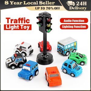 Singing Traffic Light Toy Magnetic Train Wooden Train Track Accessories Scene Road Sign with Light and Sound Railway Toys Plastic Traffic Light Model Acousto Optic System Early Educational Mini Traffic Light Crosswalk Light Mini Traffic Light Toys