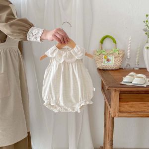 Summer 2024 New Arrival K-style Sweet Style Sleeveless Onesie Girl Super Cute Doll Collar out Triangle Jumpsuit