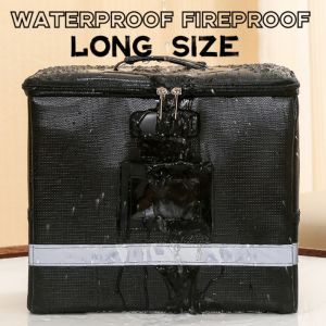 Long Fireproof Document Bag Waterproof Paper Organzier With Lock File Organizer 3Layer File Bag