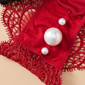 Quần Lót Nữ Massage Cỡ Lớn 3cm Ngọc Trai Cỡ Lớn Quần Lót Chữ V Cạp Thấp Bằng Polyester Quần Lót Kiểm Tra Thai Phụ