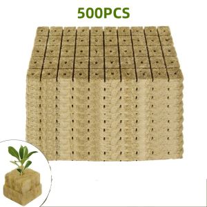 500/50PCS Stonewool Hydroponic Grow Media Cubes Garden Seedling Block Water Cultivation Seed Germination Culture Substrate