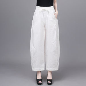 Slimming High Waist Cotton Harlan Pants Womens Fashionable Versatile Thin Loose Nine Points Casual Pants Autumn New Arrival