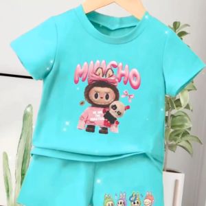 Setelan anak Laki-Laki dan Perempuan usia 1-10 tahun bergambar LABUBU MIUCHO lengan pendek