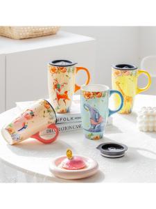 MOLORE | Cute Cartoon Large Capacity Ceramic Cup with Lid