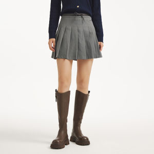 Hotwind Womens Short Pleated Skirt Vintage School Style Spring Autumn New Arrival Standard Fit A-Line Skirt Casual Wear