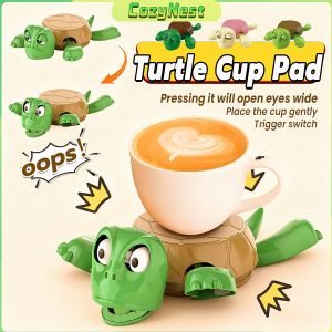 C.N Funny Turtle Coaster Press to Pop Eyes Design Unique and Playful Cup Holder Creative Birthday Gifts