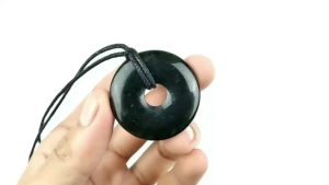 Natural Liontin Giok Afghanistan & Black Jade Tembus Senter Original