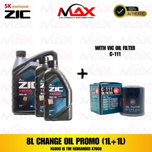 SK-ZIC 8 Liters X6000 15W-40 DSL with C-111 Vic Oil Filter Synthetic Change Oil Bundle