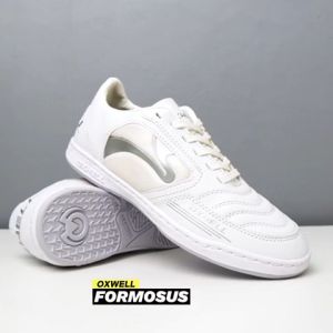 Oxwell Formosus - Sepatu Futsal Pria Dewasa Olahraga Stylish Brand Lokal Berkualitas Putih Silver