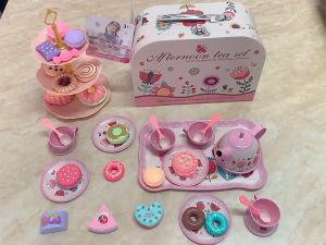 Girls Toys DIY Pretend Play Toy Simulation Tea Food Cake Set Play House Kitchen Afternoon Tea Game Toys Gifts For Children Kids
