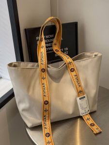 Large Capacity Oxford Cloth Commuter Bag Womens 2025 New Style College Student Class Bag Single Shoulder Handbag Shopping Bag