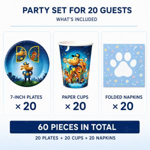 Kayou | Dog Man Birthday Decorations Party Favors Tableware Disposable Cups Plates Napkins Party Favors Baby Shower Supplies 