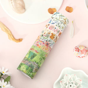 Bộ 10 Cuộn Băng Dính Washi Họa Tiết Vàng Lá Vàng Tinh Tế Dùng Để Gói Quà Tự Làm Và Trang Trí Nhật Ký Rộng 1.5cm Dài 3m