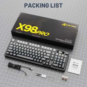 Attack Shark X98 Pro Mechanical Keyboard  3-Mode Wireless (BT/2.4G)  Gasket Mount Hot-Swap RGB & TFT Screen | 4000mAh 80% Layout
