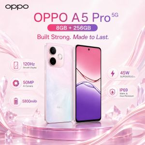 OPPO | 2026 new OPPO A5 Pro 5G 8GB+256GB Phone Dimensity 6300 120Hz Display 50MP Camera 5800mAh Battery 45W SUPERVOOC NFC IP69