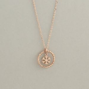 Chow Sang Sang 周生生 Minty Collection 18K Rose Gold Snowflakes in Ring Necklace 47cm 92690N FLASH SALE