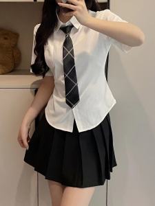 Áo Dài Tay Phong Cách Pure Desire Ôm Vừa Vặn Áo Sơ Mi Nữ Đồng Phục Đi Học Vòng Eo Cinching Spicy Bé Gái Trắng Áo Blouse Đi Làm Hàn Quốc