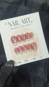 Lizzy Nail 006 | Nailbox Móng Úp Mắt Mèo Hồng | Set 10 Móng Giả Press On Nails Dự Tiệc Đám Cưới Kỷ Yếu