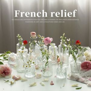 YUNAFIN Hoài cổ Đồ trang trí để bàn Đồ dùng tiệc cưới Trang trí nhà cửa Bình trồng cây thủy canh Bình hoa Bình thủy tinh Dập nổi