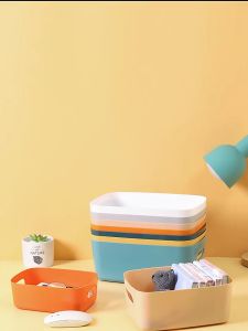 กล่องเก็บของพลาสติก ตะกร้าเก็บของ กล่องเก็บของเดสก์ท็อป กล่องจัดเก็บสิ่งของขนาดเล็ก ใส่ของจุกจิก กล่องพลาสติก กล่อง