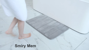 Water Absorption Bath Mat with Memory Foam and Coral Fleece - 40x60cm Non-Slip Kitchen and Bathroom Floor Mat in Multiple Colors