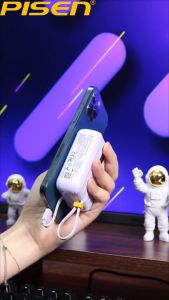 PISEN (TS-D326) PowerBank 10000mAh PD22.5W ที่ชาร์จพกพาขนาดเล็ก พร้อมสายชาร์จคู่ในตัว Type C และ L รองรับการชาร์จเร็ว ใช้งานกับ iPhone