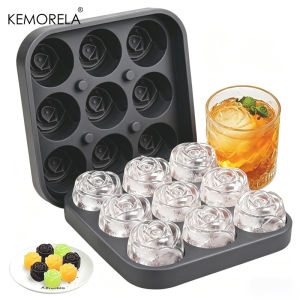 Khuôn Làm Đá Hình Hoa Hồng 3D 1 Cái 9 Ô Khay Làm Đá Hình Khối Silicon Dụng Cụ Làm Đá Viên Thân Thiện Với Môi Trường Phụ Kiện Làm Kem Cho Nhà Bếp Và Quầy Bar