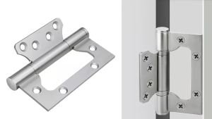 6 Pieces 4x 3 inch Non Mortise Door Hinges Stainless Steel Door Hinges with Mounting Screws Brushed Surface Door Hinge
