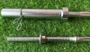 Thanh đòn tạ chất liệu thép mạ inox 1.8m + kẹp khóa - Onesport