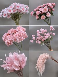 Pink Simulation Wedding Hall Decoration Flowers